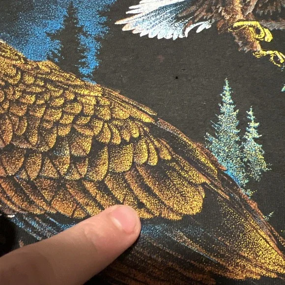 Screen Stars Black Eagle Graphic T-Shirt - Picture 12 of 16